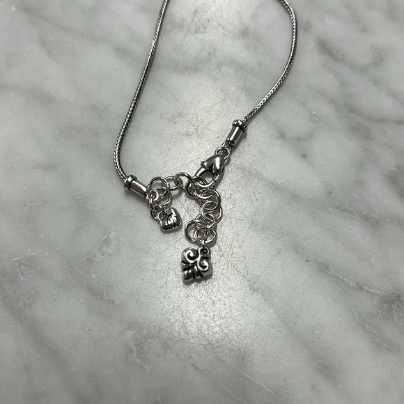 Brighton Geneva Heart Silver Plated Adjustable Filagree Cut Out Necklace Retired - Picture 5 of 8